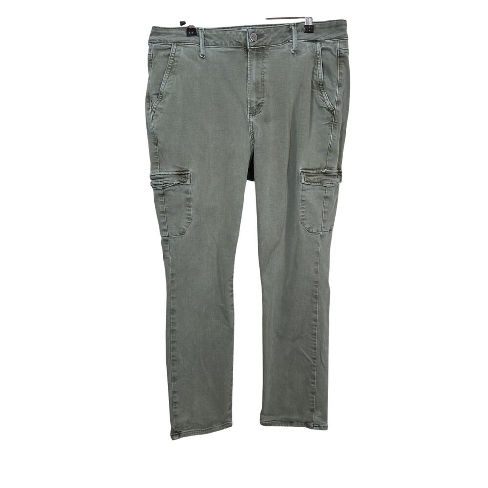 PAIGE Jolie Cargo Pants Womens 31 Olive Green High Rise Cropped Utility
